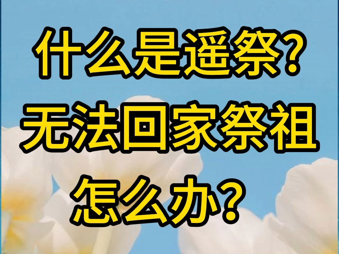 什么是遥祭无法回家祭祖怎么办?哔哩哔哩bilibili