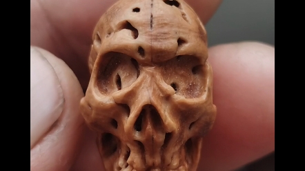 桃核手工雕刻骷髅头