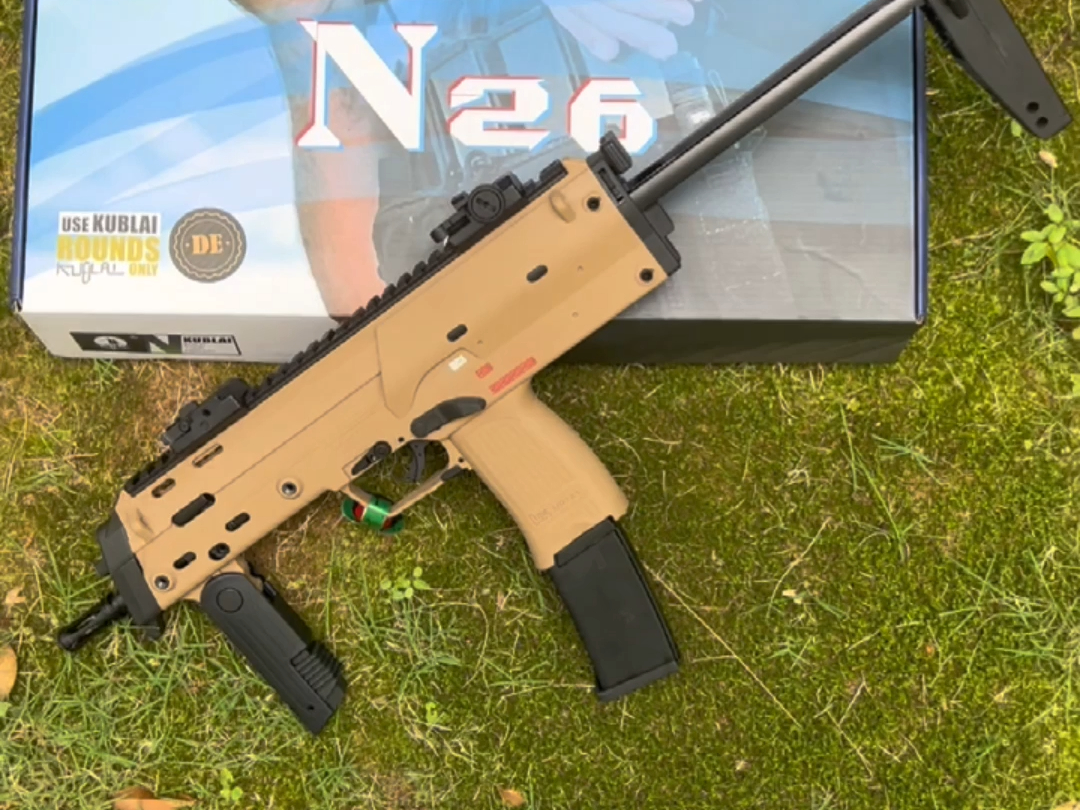 kublai库拜莱n26沙冲锋枪mp7激发装蛋打靶实拍~全自动