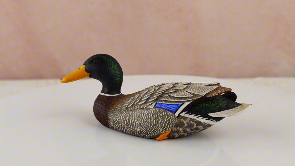 加拿大手工雕刻鸭子可爱中古木雕装饰摆件