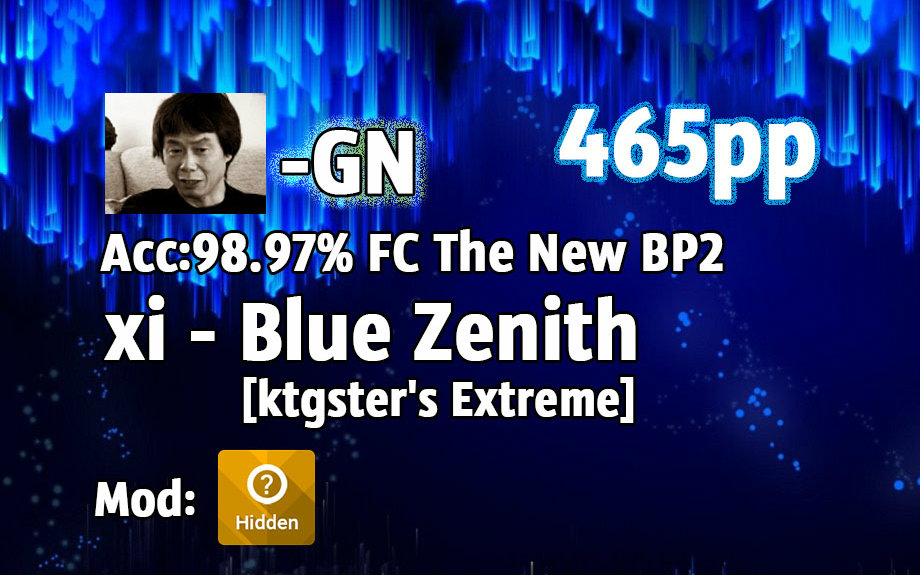 GN | 465pp 98.97%FC +HD / xi  Blue Zenith [Kgster\'s Extre哔哩哔哩bilibili