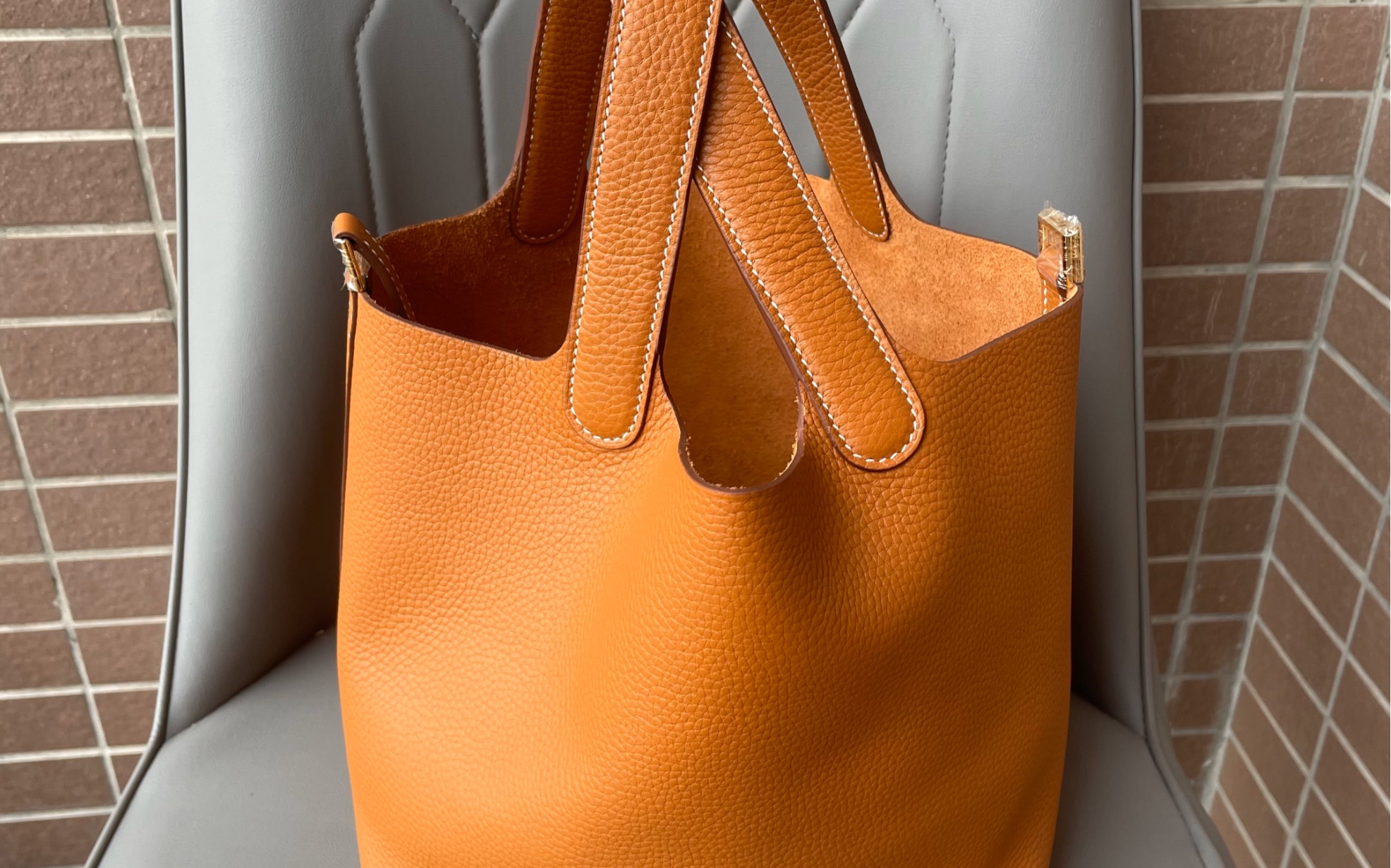 hermes picotin菜篮子金棕开箱视频,颜值与实用性并存的一款包