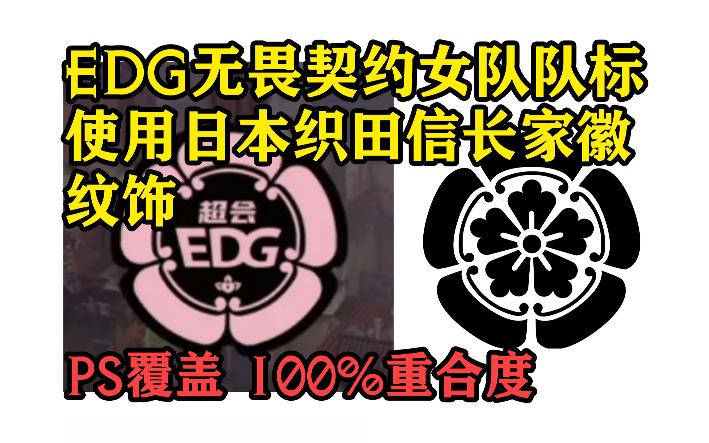 EDG无畏契约女队队标使用日本织田信长家徽纹饰引争议 线条弧度100%重叠电子竞技热门视频