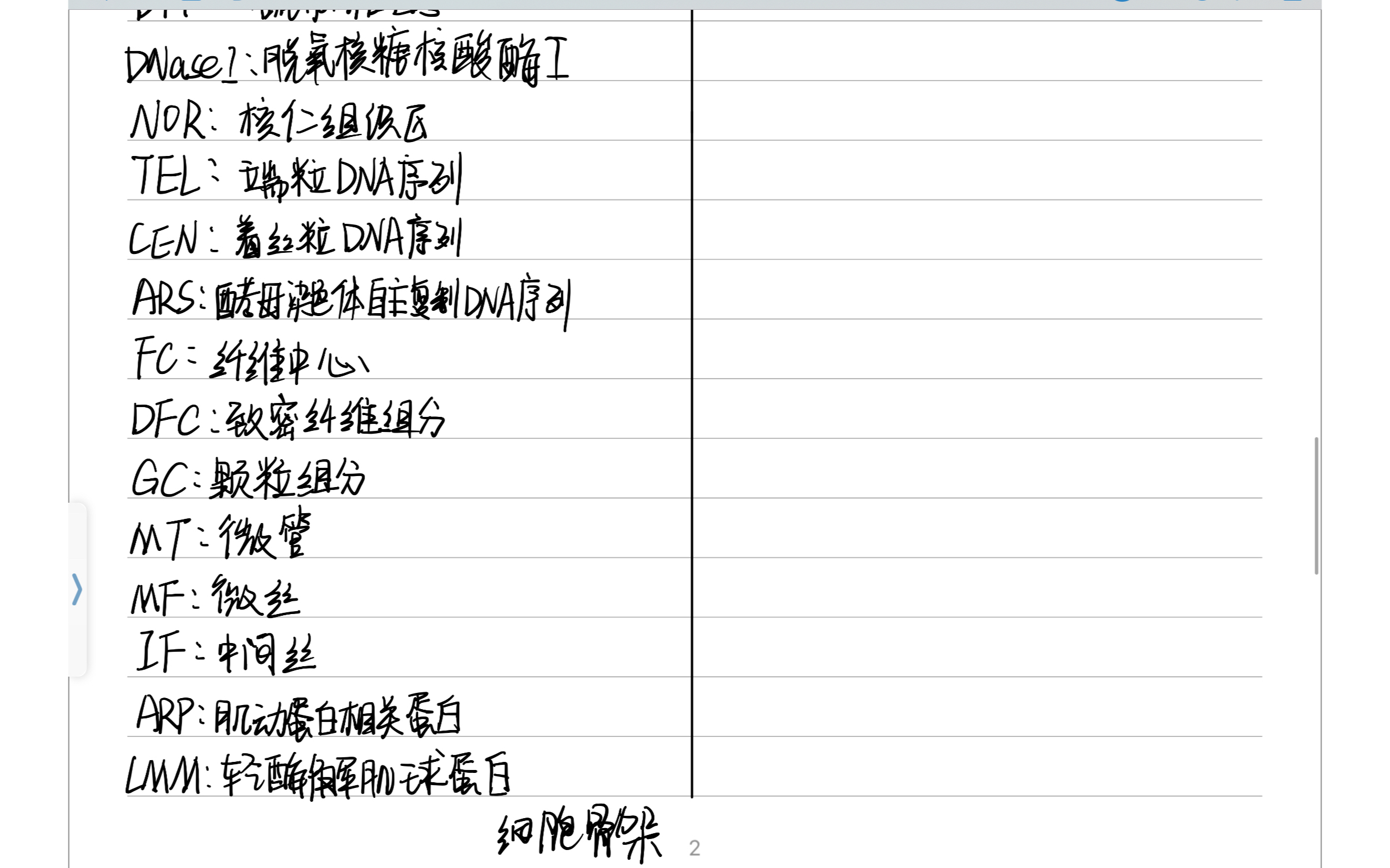 细胞生物学 一部分名词的英文简称哔哩哔哩bilibili