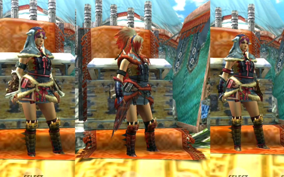 [怪物猎人]青熊兽与红兜的防具装备对比(剑士)