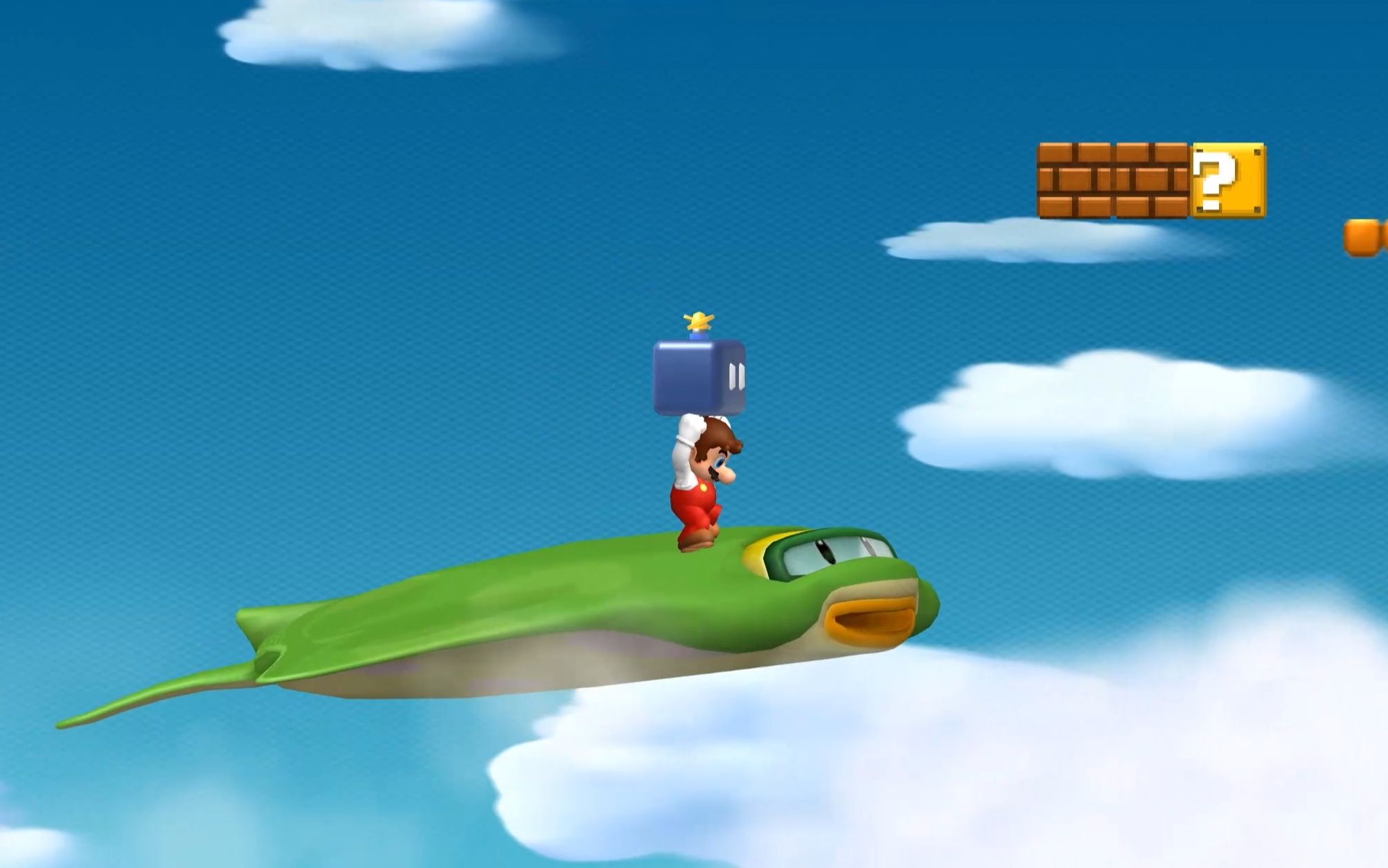 新超级马里奥兄弟wii36:踩在飞鱼头上前进