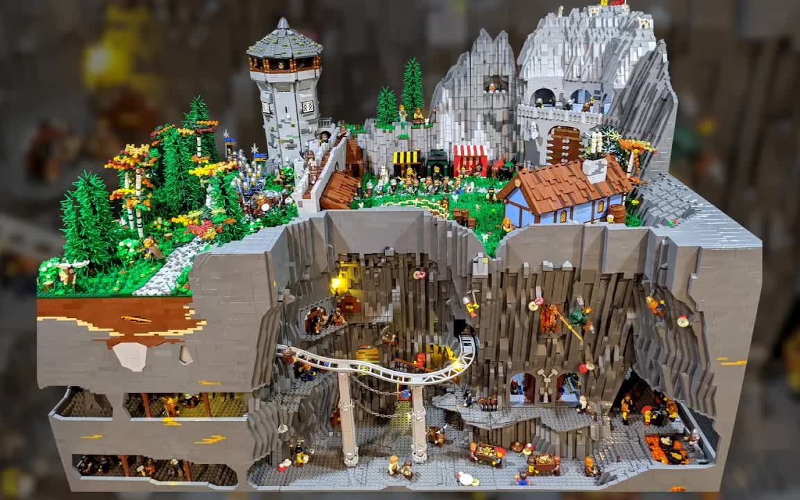 超过50,000块积木!-乐高矮人城堡与地下掩体战斗场景moc