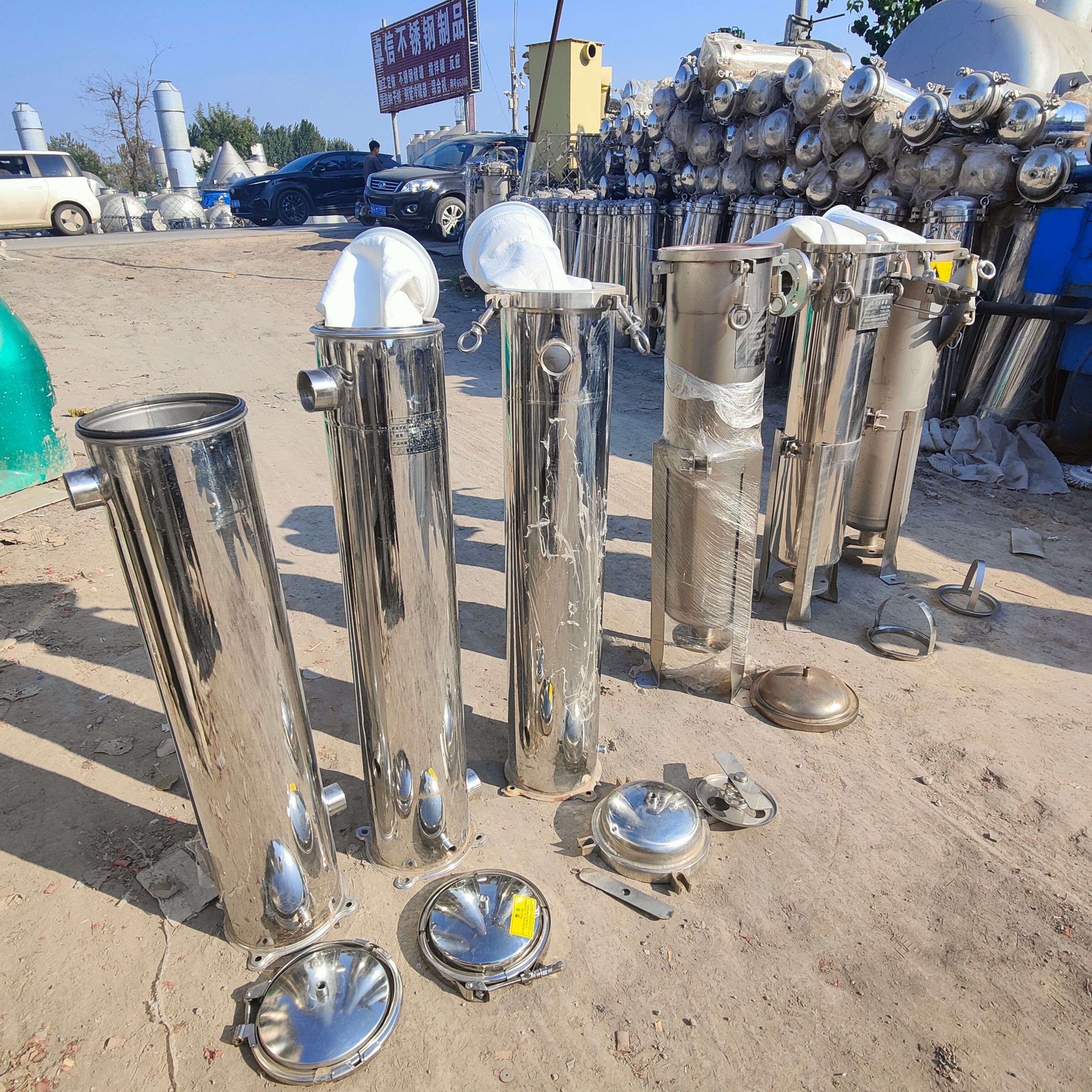 二手不锈钢单袋袋式过滤器(化工设备,食品设备,制药设备)