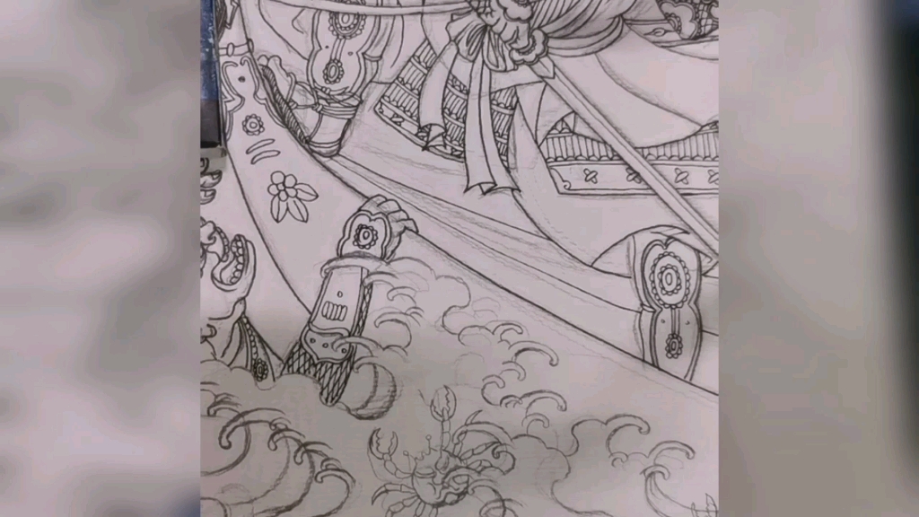 日式传统纹身手稿平知盛海战