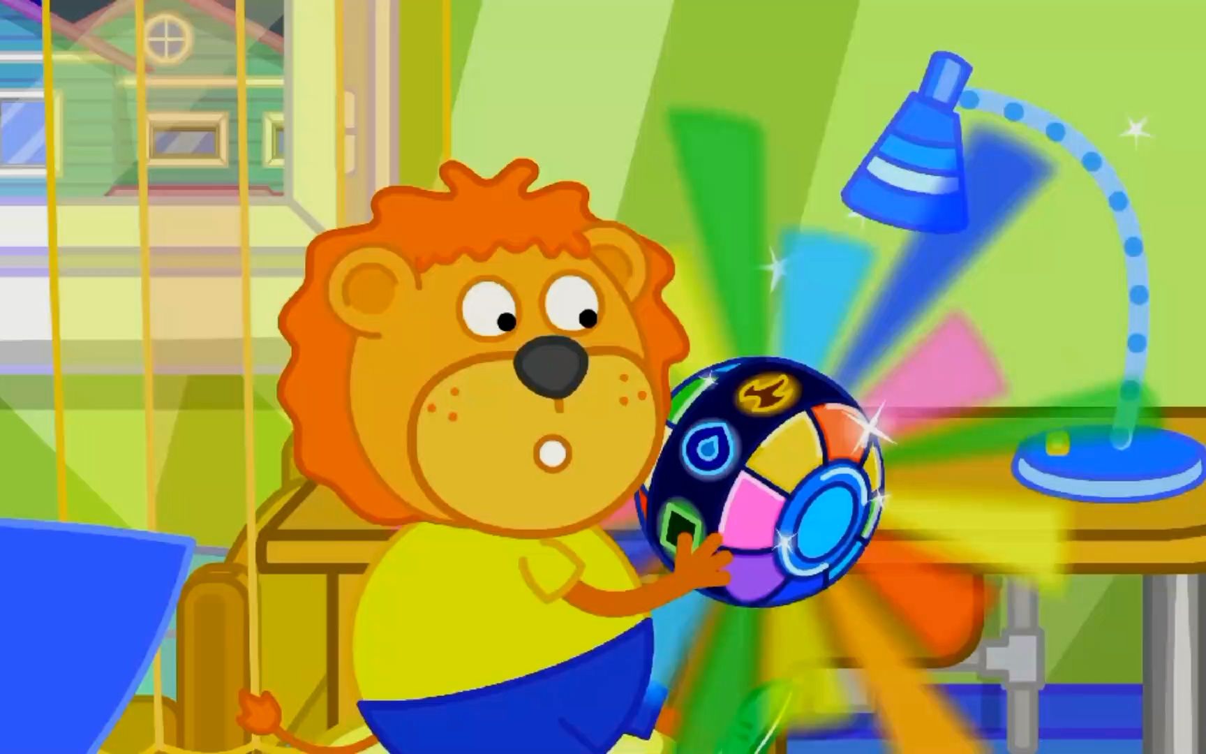 小狮子动画:小狮子的彩色魔力球真是太厉害了,居然还能下糖果雨