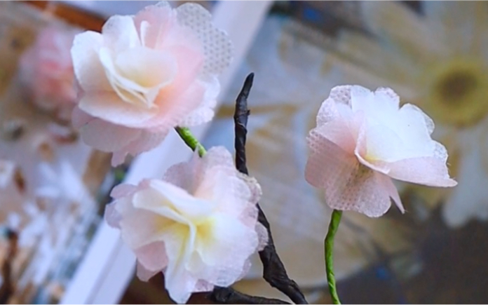 用不合格的口罩做漂亮的樱花为ta折一株美美的樱花把更多的爱留在身边