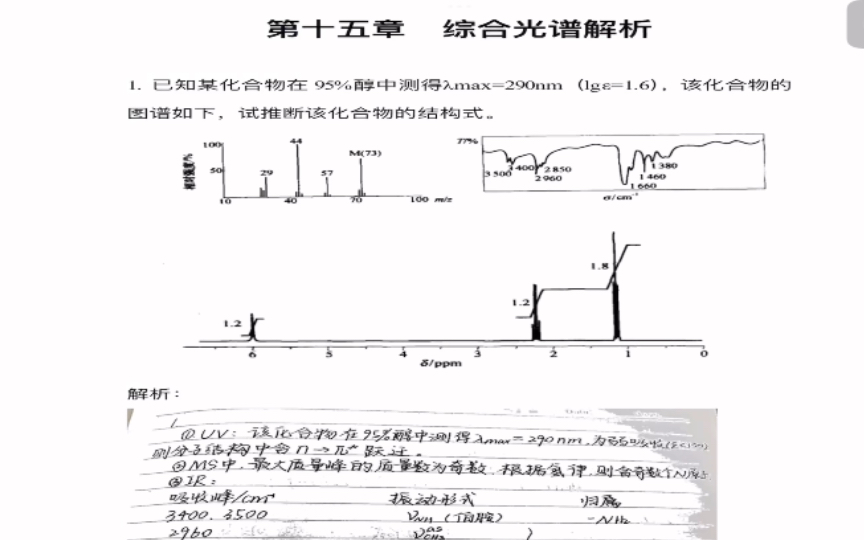 [图]《分析化学学习指导与试题精解》（第2版）严拯宇 第十五章综合光谱解析上部分///答案及解析///（仅供参考呀）