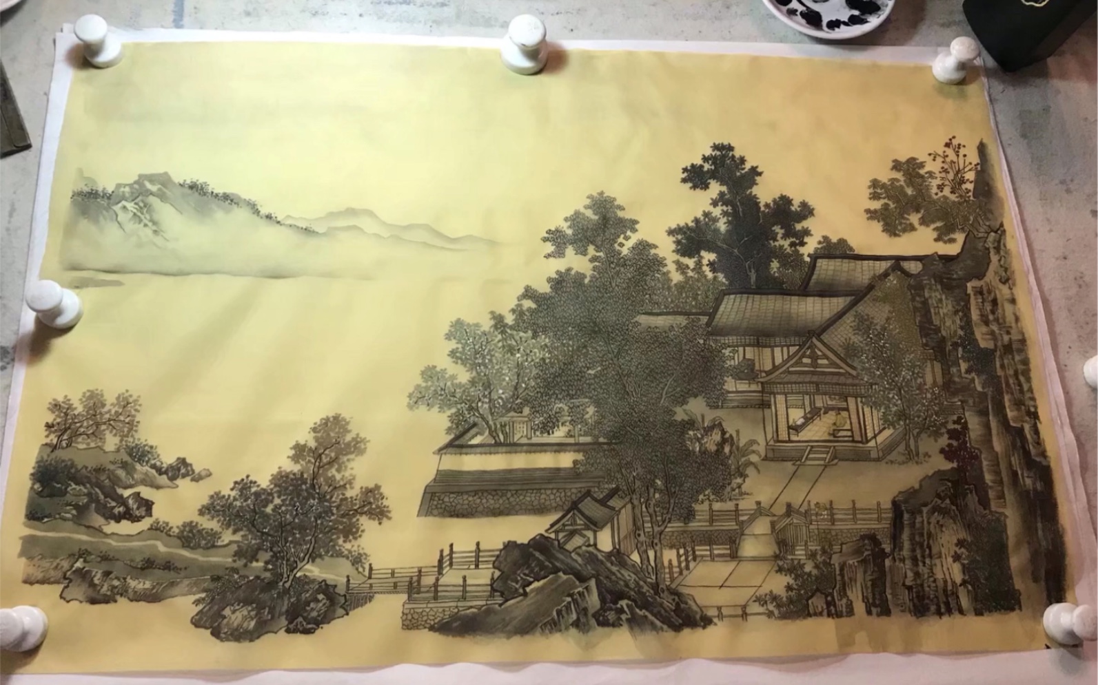 [图]临摹刘松年 四景山水画