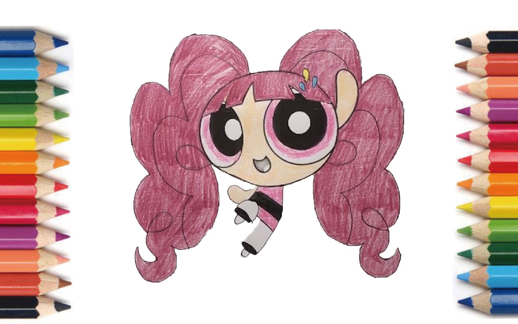 girls 【塗り絵】パワーパフガールズ 【涂色】飞天小女警  #coloring