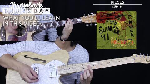 Pieces Guitar Tutorial - Sum 41 Guitar Lesson 🎸, Solo + No Capo + Guitar  Cover