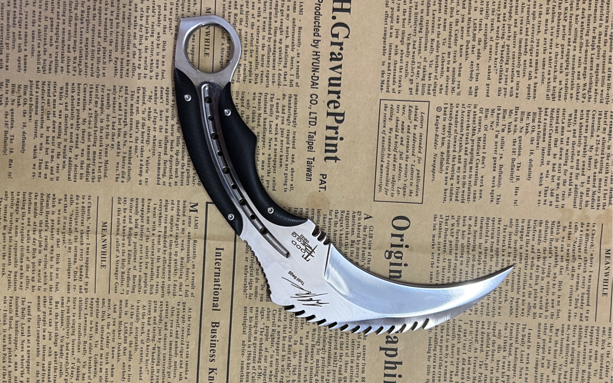 夜行者爪子刀户外刀具防身弯刃刀野外求生高硬度鹰爪刀一体开刃