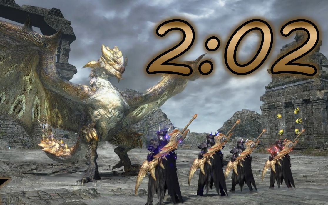 【mhrs】太刀4pt 金火龙 2分02秒