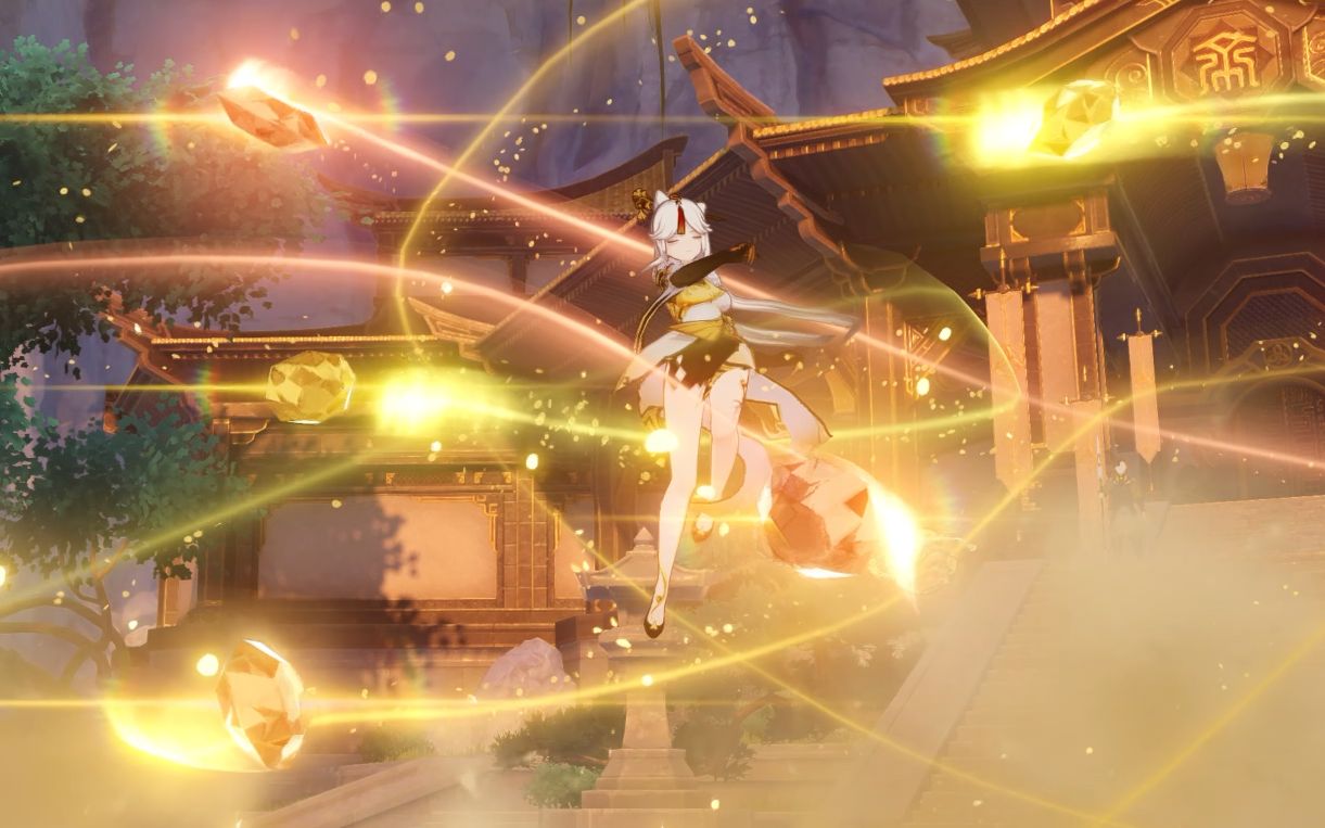 原神补帧慢镜下的天权凝光群魔前的翩翩风度