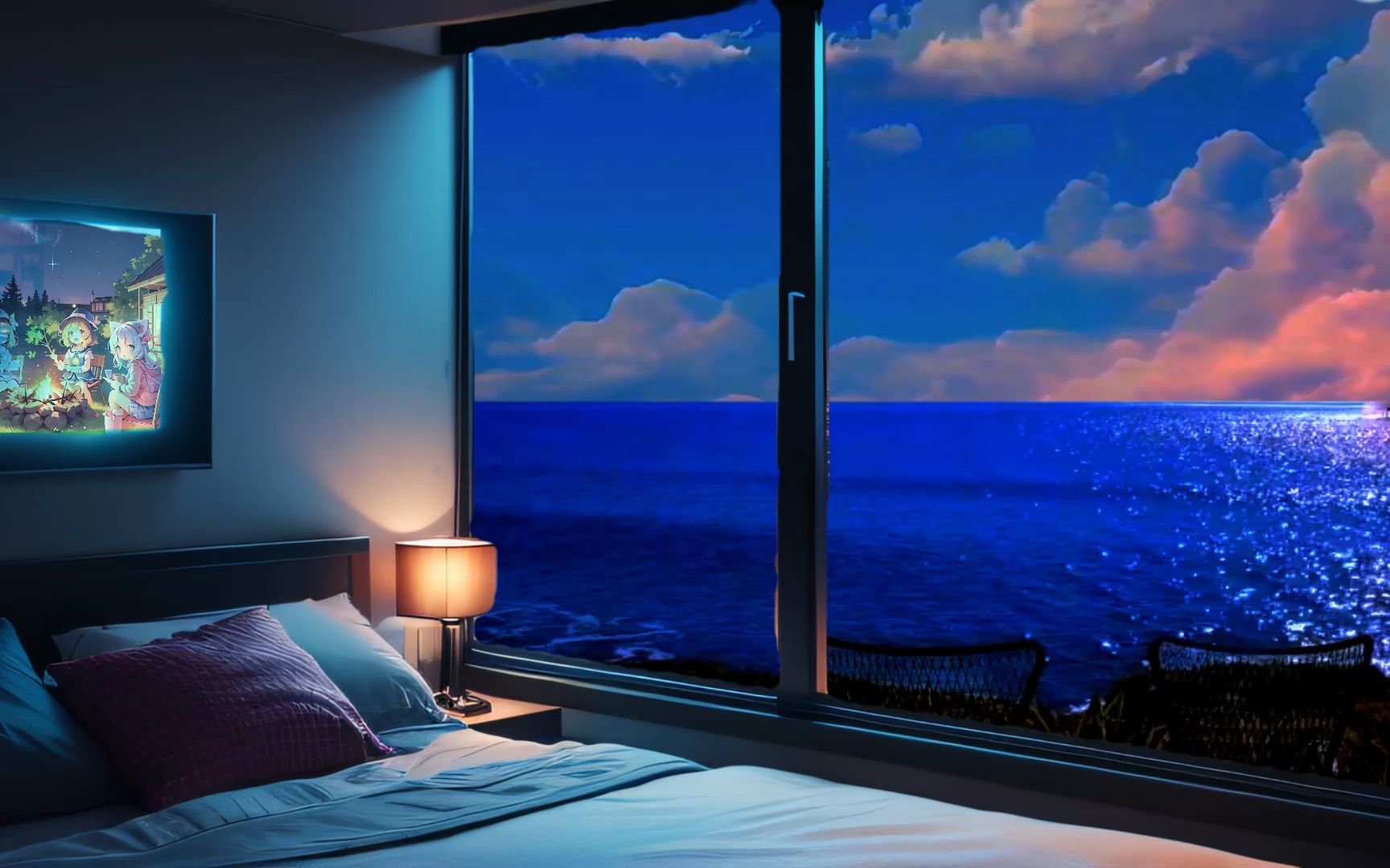 【助眠场景】海景房lofi|海浪|度假别墅