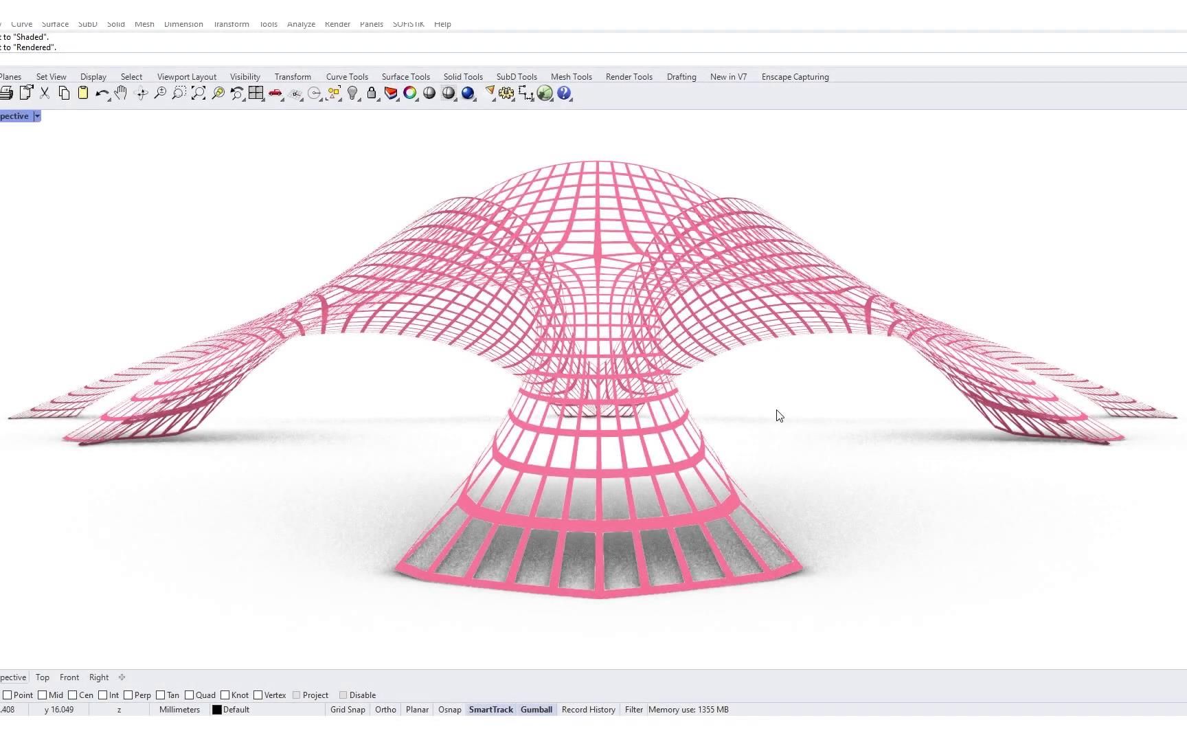 [图]【设计师加油站】Grasshopper参数化：Kangaroo Formfinding Shell Structure