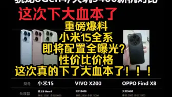 下载视频: 重磅爆料，小米15全系即将配置全曝光？性价比价格这次真的下了大血本了！！！