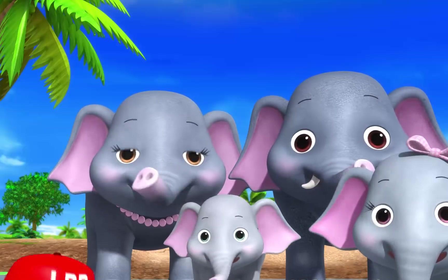 英语儿歌five elephants having a wash(数字)_哔哩哔哩_bilibili