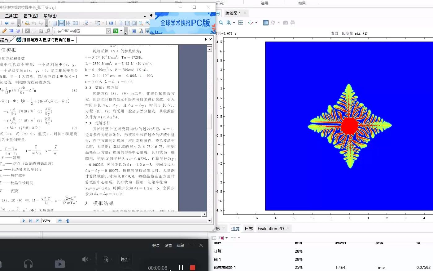 COMSOL纯物质等轴晶生长模拟哔哩哔哩bilibili