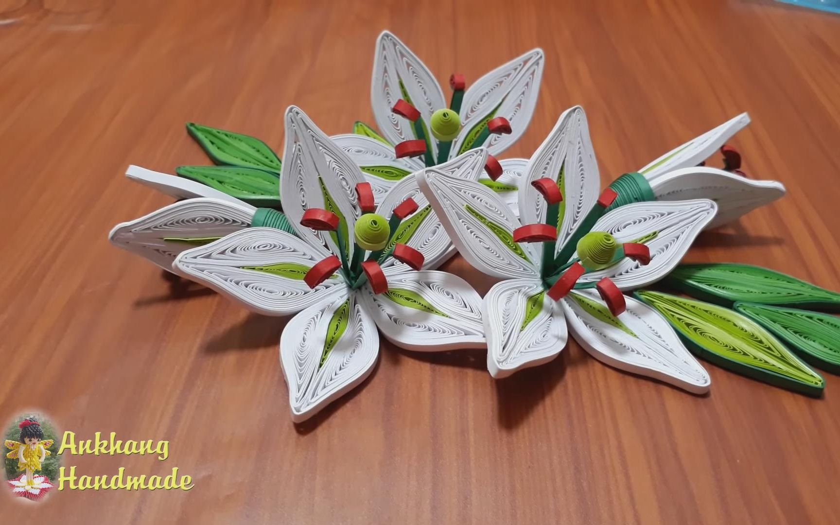 衍纸【quiling】 百合花教程 diy纸百合花教程