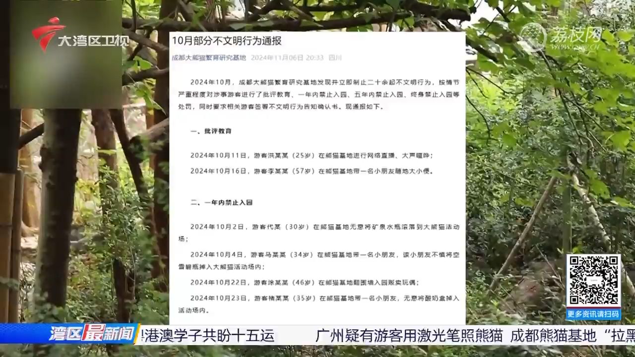 【粤语新闻】广州长隆景区疑有游客用激光笔照熊猫 成都熊猫基地“拉黑”16人哔哩哔哩bilibili