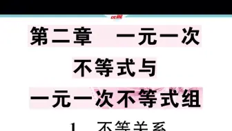 八年级数学下册第二章 2.1不等关系（练习课）
