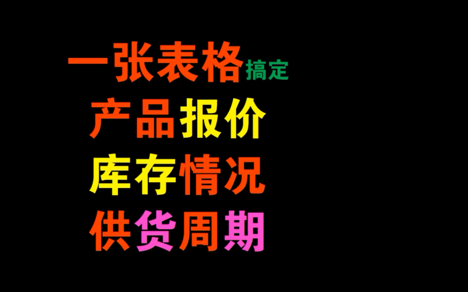 一张excel表格搞定产品报价库存情况供货周期哔哩哔哩bilibili