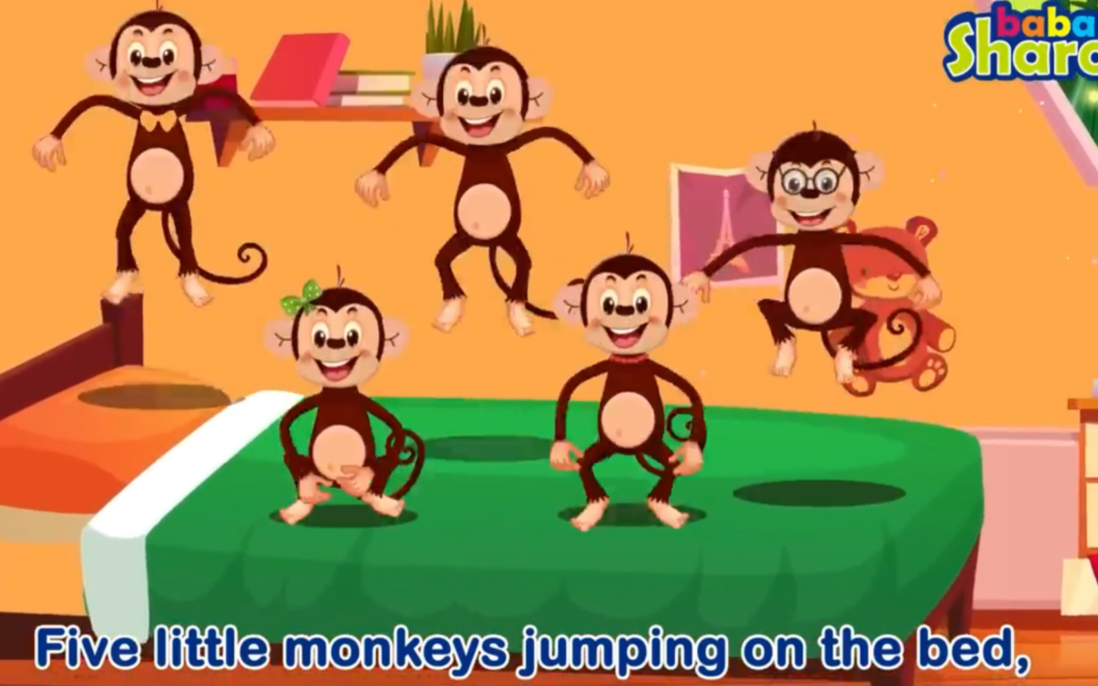 英文儿歌,五只猴子 Five Little Monkeys哔哩哔哩bilibili