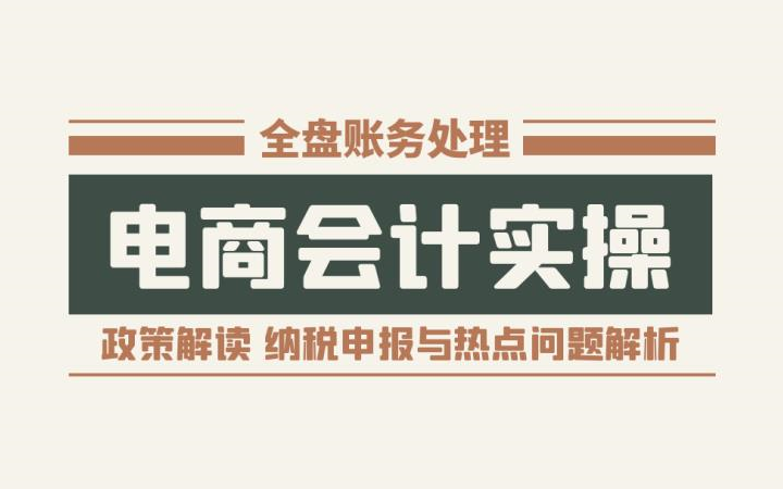 会计实操:电商(电子商务)会计政策解读、全盘账务处理、纳税申报与热点问题解析哔哩哔哩bilibili