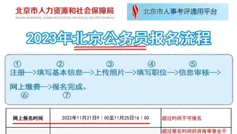 2023北京市公务员考试报名时间以及报名流程