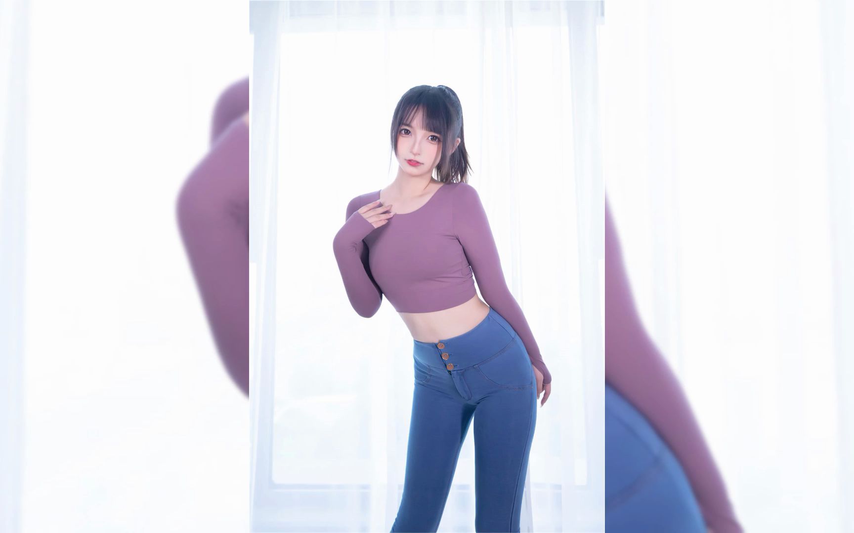 神楽坂真冬——牛仔裤超显身材,这身材比例慕了_哔哩哔哩_bilibili