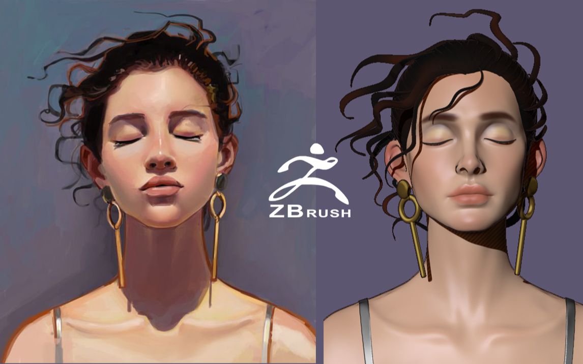 【zbrush雕刻】唯美系女孩角色雕刻教程.角色造型|细节|上色详细讲解.哔哩哔哩bilibili