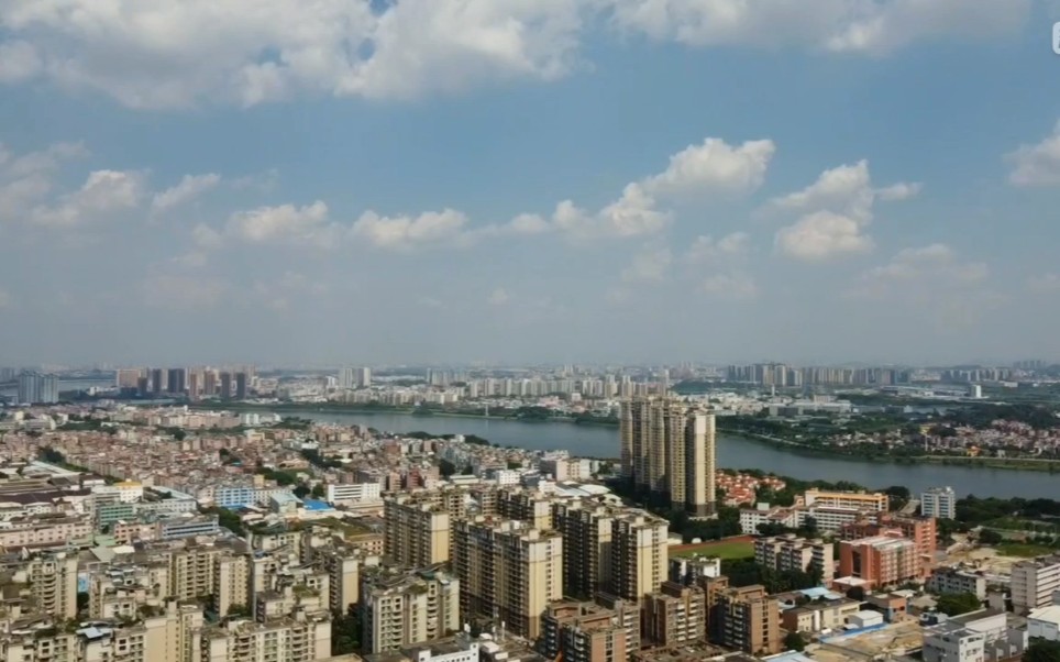 东莞市石碣镇区与城中村俯瞰-中国电子名镇/明末英雄袁崇焕故乡_哔哩