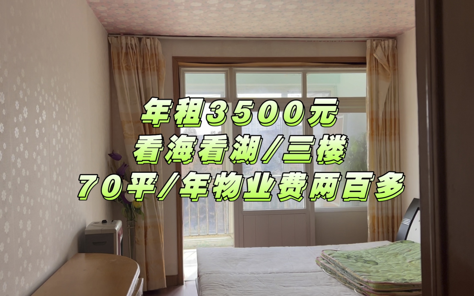 年租3500元,看海看湖,三楼70平大一居,拎包哔哩哔哩bilibili