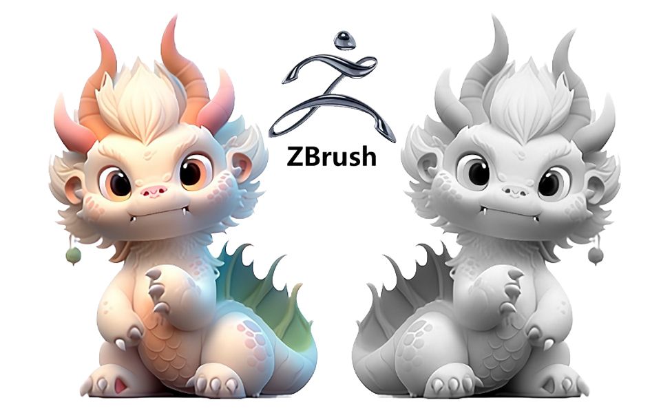 【zbrush雕刻】零基礎球體開始雕刻完整可愛龍手辦模型