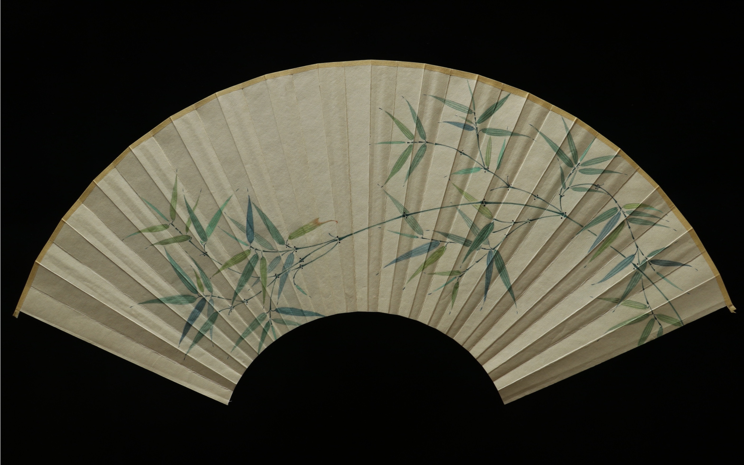 竹子折扇画图片