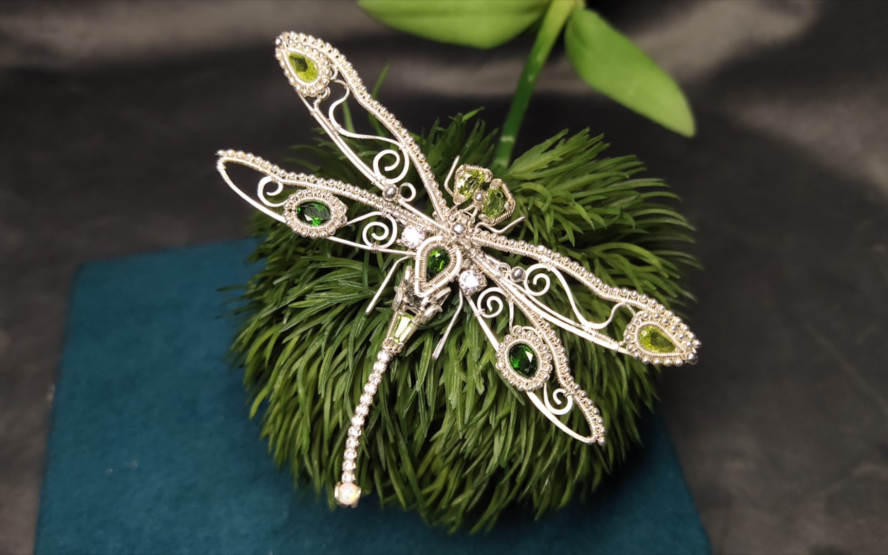 【绕线手作展示】纯银绕线珠宝蜻蜓~给它一双瓦力大眼吧