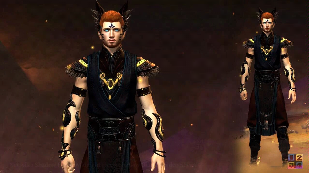 激战2加了特效的神殿守护者套装展示!