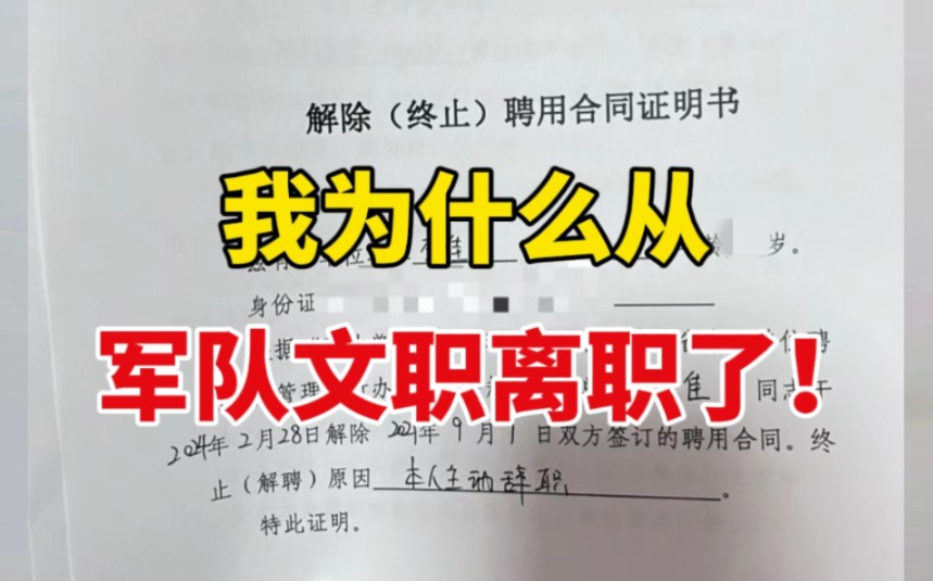 我为什么从军队文职离职了?一年时间我们单位军队文职走了一半哔哩哔哩bilibili