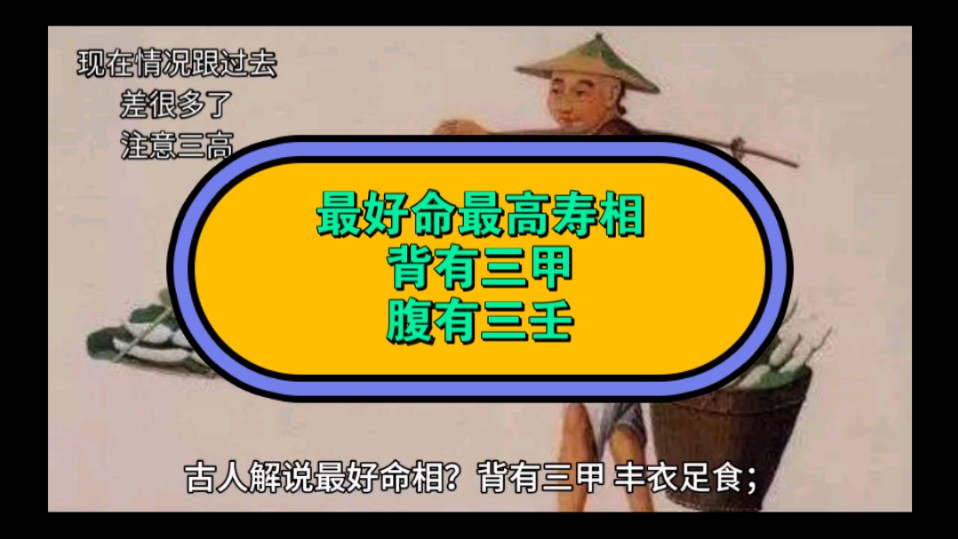 古相书《背有三甲丰衣足食,腹有三壬高寿安荣》解说#中国民间传统文化哔哩哔哩bilibili