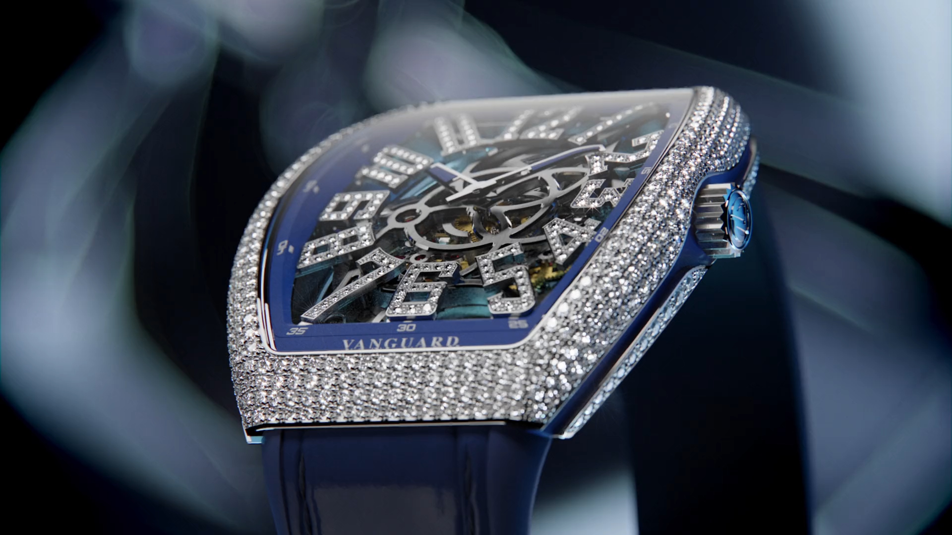 【动态设计】c4d动态短片 -franck muller - vanguard slim skeleton