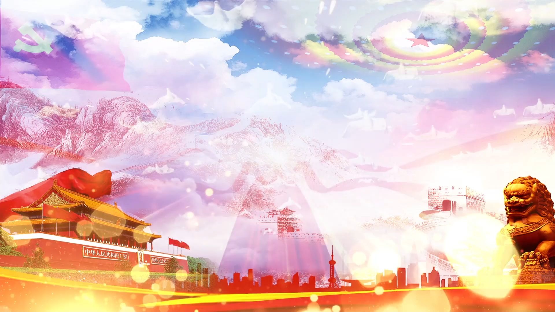 1554 祖国不会忘记 配乐伴奏led舞蹈舞台大屏幕背景视频素材