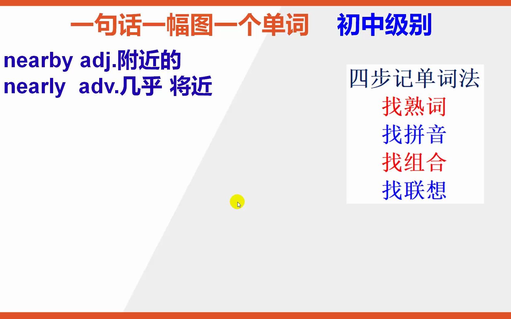 初中英语单词:15秒巧背单词nearby和nearly哔哩哔哩bilibili