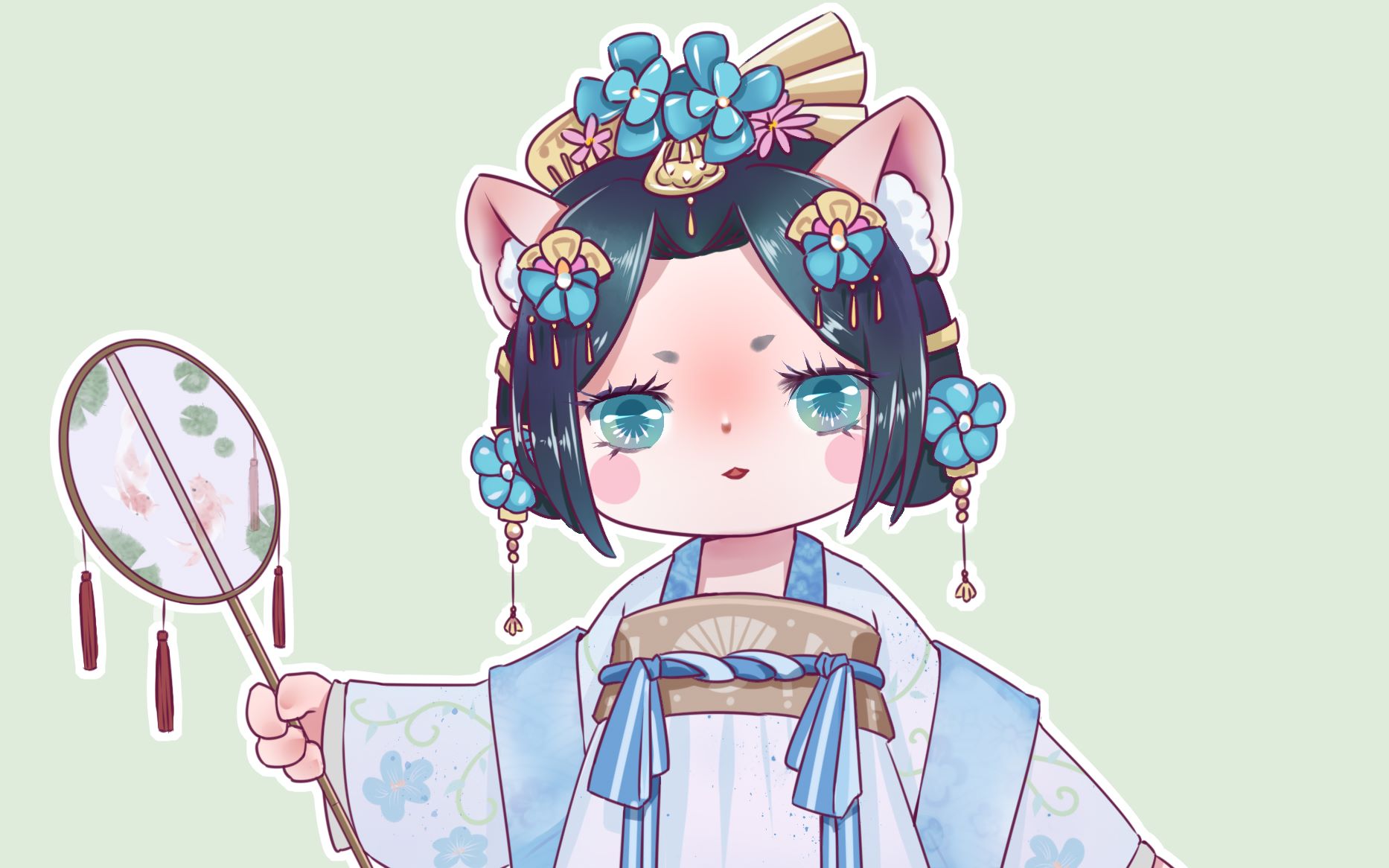 【sai2】32倍速摸一只简单的汉服q版喵娘