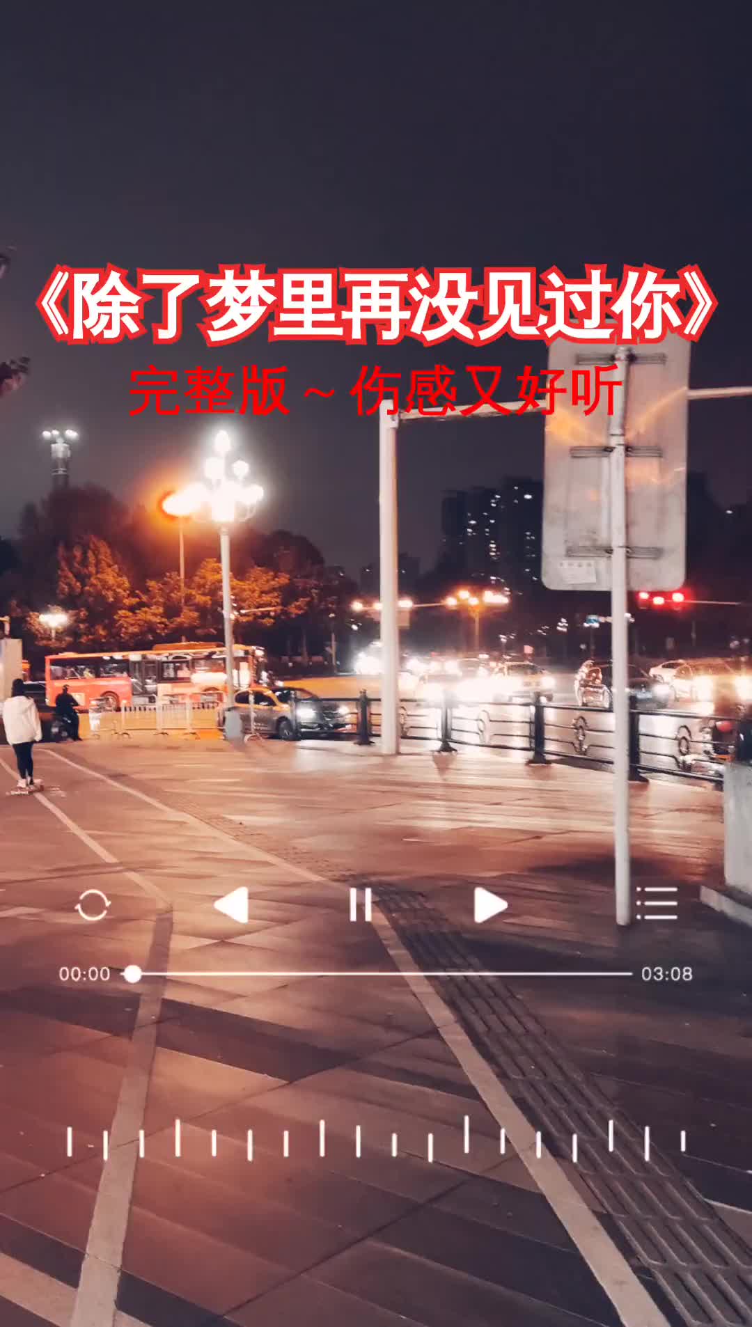 [图]夜晚的行人寥寥无几我还在灯下苦苦等你除了梦里再没见过你伤感歌