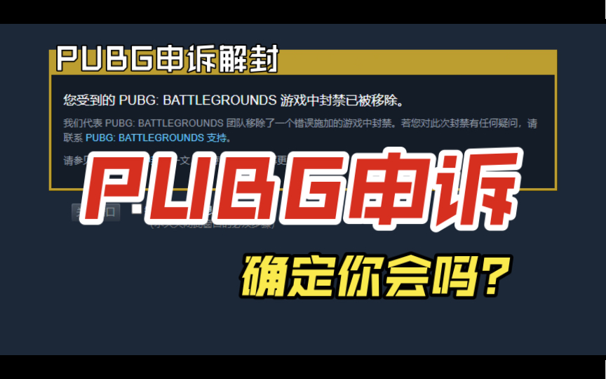 做好这些资料准备,轻松解决PUBG封号申诉问题!网络游戏热门视频